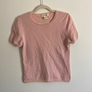 Cashmere Short Sleeve Sweater Top